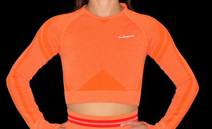 Top manica Lunga Orange Power