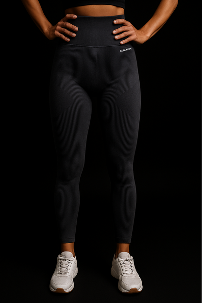 Leggings Zip RibGlow nero