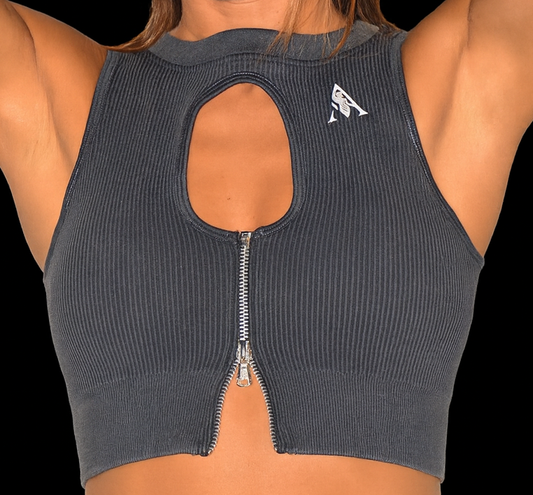 Top Rib ZipGlow nero